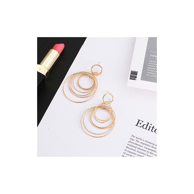 LRC Anting Tusuk Fashion Color Ring Shape Decorated E9777