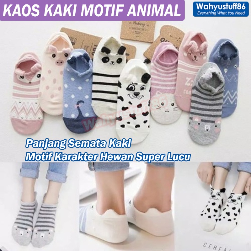 WS107  KAOS KAKI REMAJA SEMATA KAKI MOTIF KARAKTER ANIMAL ALA KOREA-1