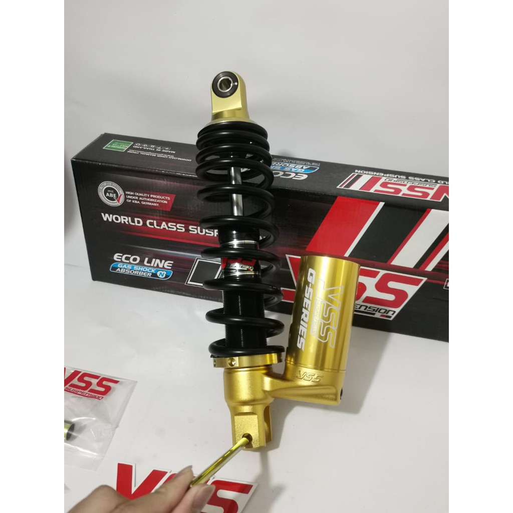 SHOCK SHOCKBREAKER YSS G-PLUS TABUNG BAWAH 300 MM BLACK GOLD MIO BEAT