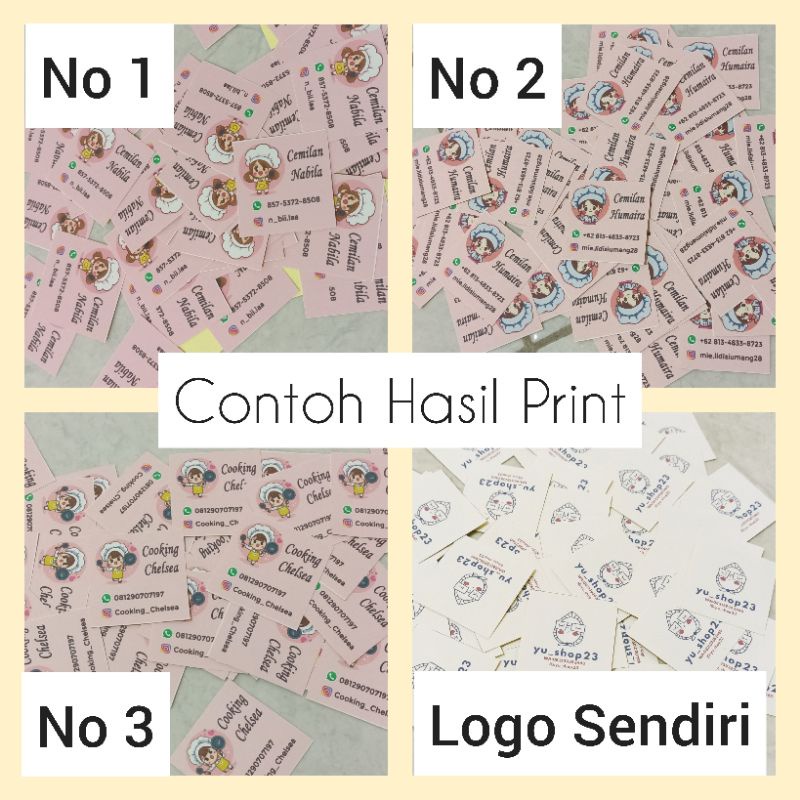 

(Pilih Size Kotak) Design + Cetak Sticker Besar Lebel Logo Toko Olshop Jualan Makanan Kue Jajan Koki Lucu Murah