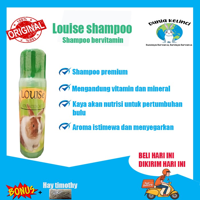 SHAMPOO KELINCI LOISE BERVITAMIN WANGI FRESH MELEMBUTKAN MEMPERHALUS BULU