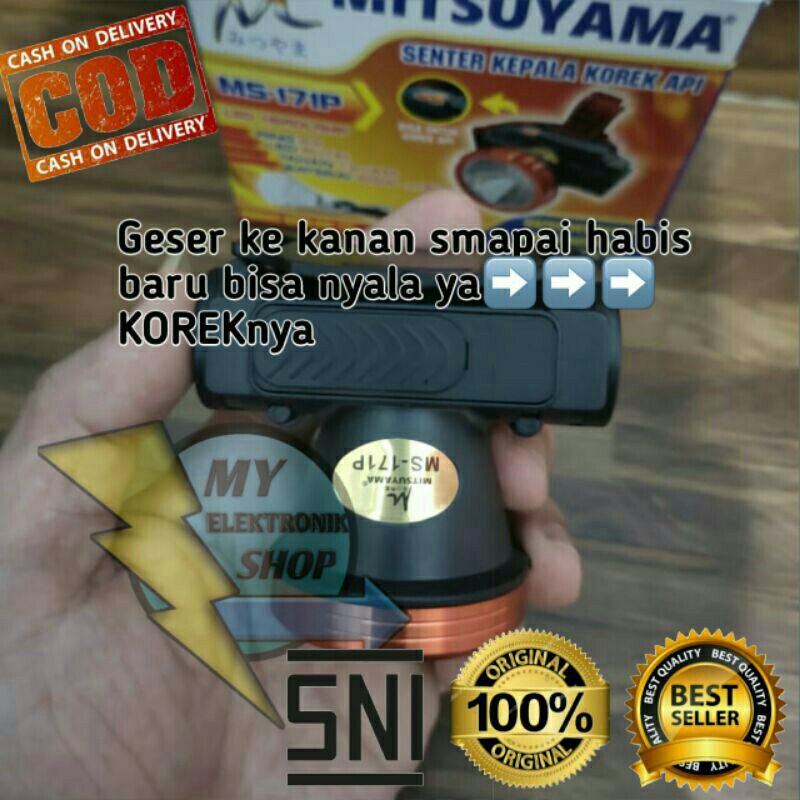 Senter kepala LED 20W+KOREK HEADLAMP 20WATT MITSUYAMA MS-171P