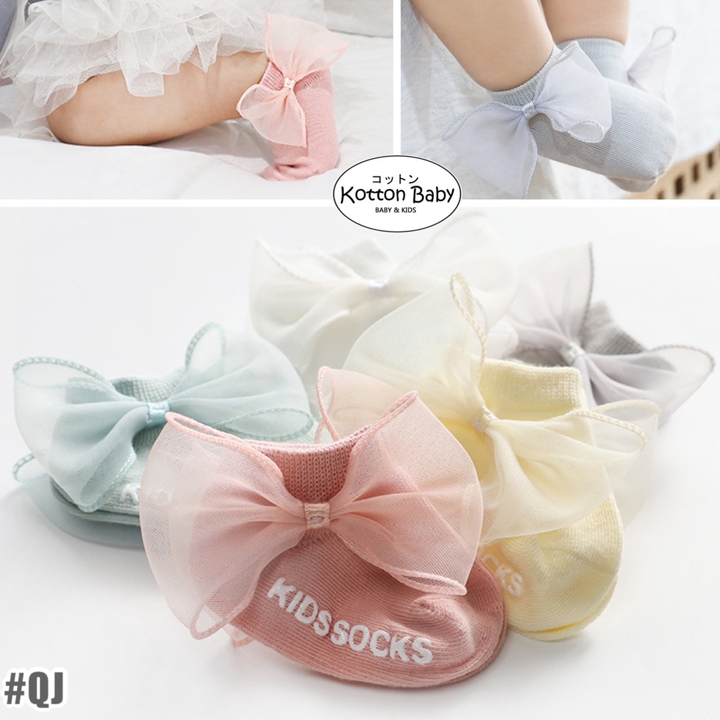 0-3 thn | KAOS KAKI RIBBON BAYI ANAK IMPOR NEWBORN SOCKS PEREMPUAN catalog QN QJ