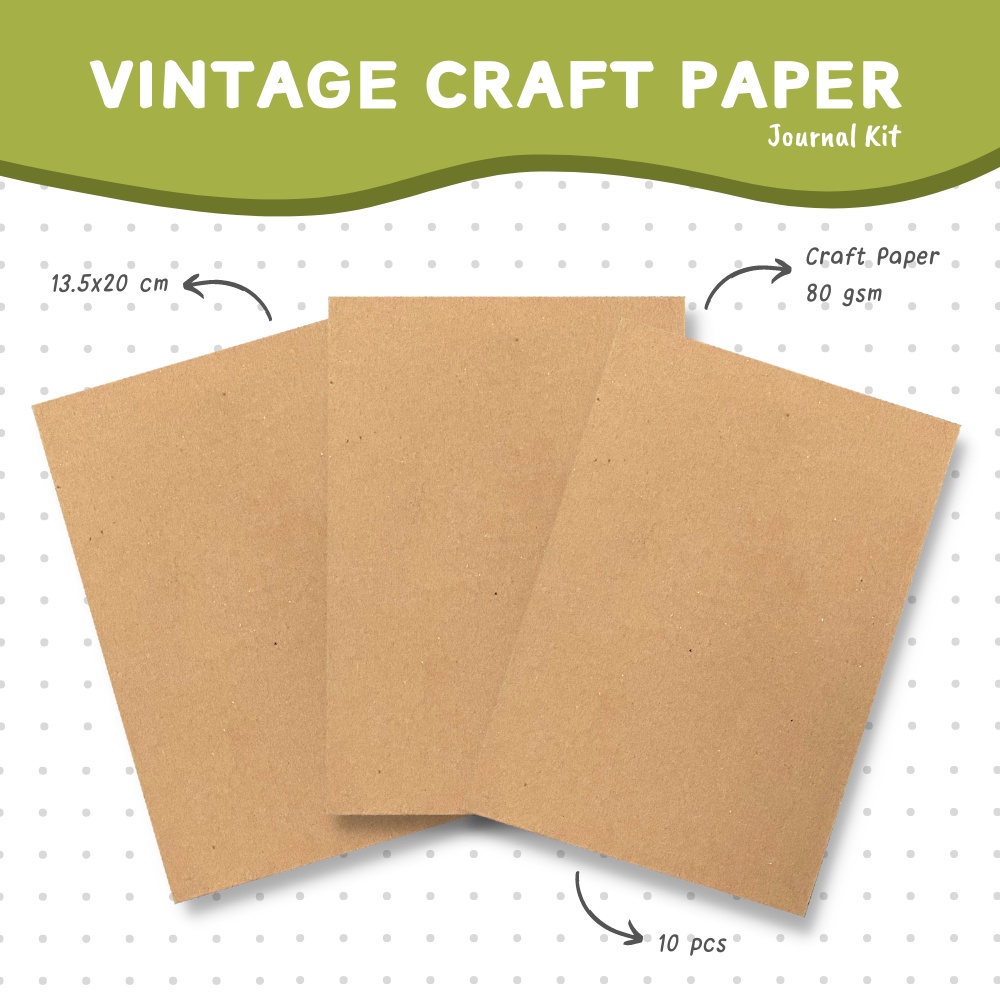 

(10 pcs) Vintage Craft Paper : Journal Kit - by Aera Art Studio | Kertas Coklat Kraft - Kertas Samson - Kertas Coklat Vintage - Paper Pack - Kertas Jurnal Kerajinan Tangan DIY - Samson Rustic Vintage - Kertas Jurnal Planner