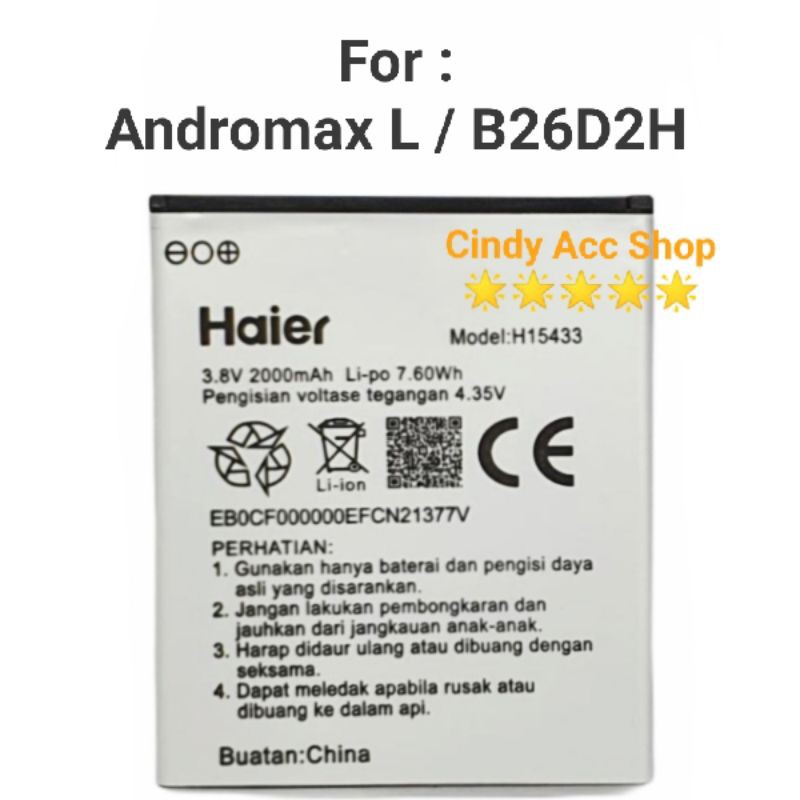 Baterai Andromax L / H15433 / B26D2H Battery Batre Original