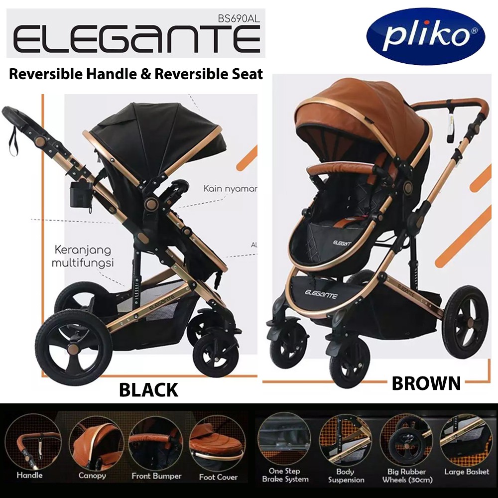 Stroller Pliko Elegante BS690AL 2in1 Kereta Bayi Reversible Handle Reversible Seat