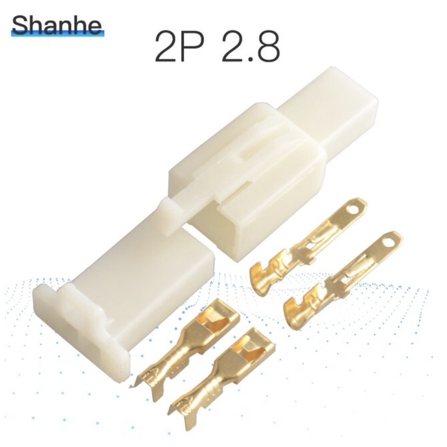 1set Small Car Socket 2p 2.8mm kabel soket motor mobil Skun Kecil 2Pin