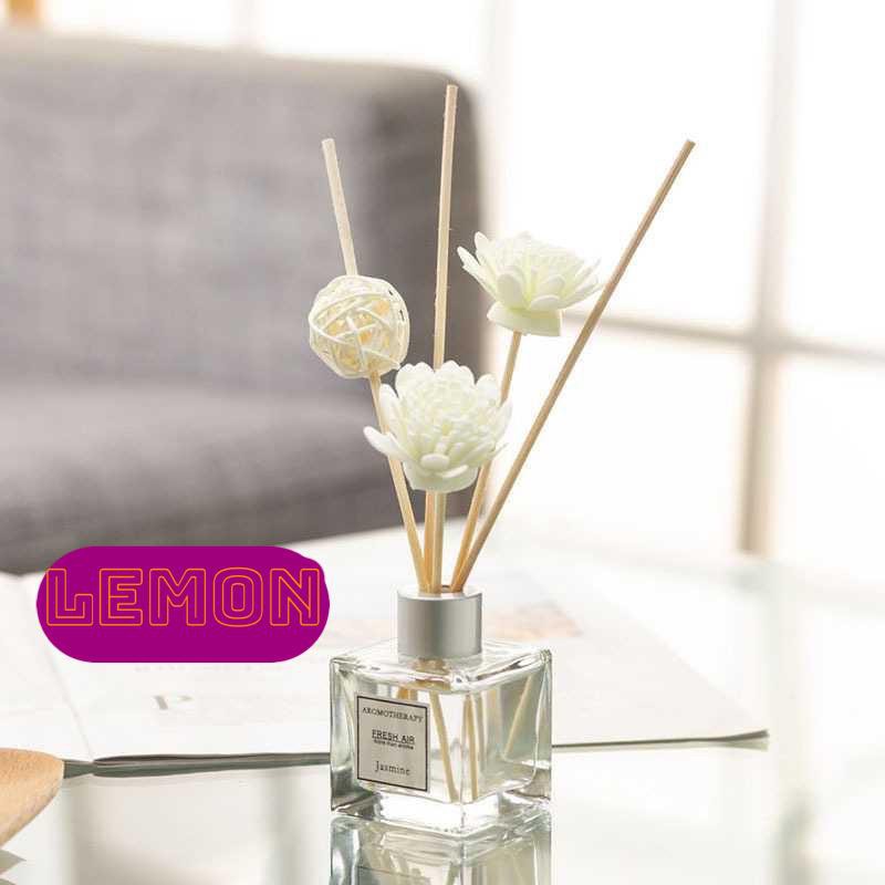 OS Pengharum Pewangi Ruangan Reed Diffuser Aromaterapi Stick Ruangan Aromaterapi Stik Hiasan Meja-LEMON