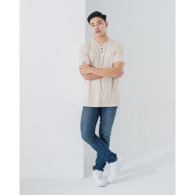 MANLY Kaos Polos Kancing / Kaos Polos Henley / Kaos Polos Hanley / Kaos Polos-7