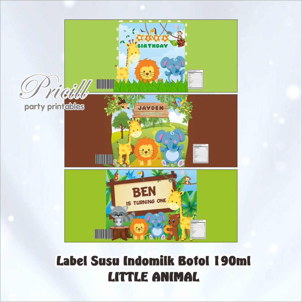 

Label Susu Botol Indomilk LITTLE ANIMAL with Paper Doyles & Pita
