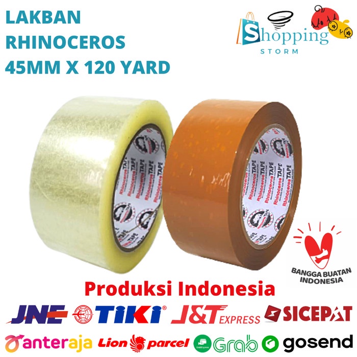 

Gilaa!!! Lakban Bening/Coklat Rhinoceros Tape Lakban Opp Solatip 45Mm X120Y Hot Sale