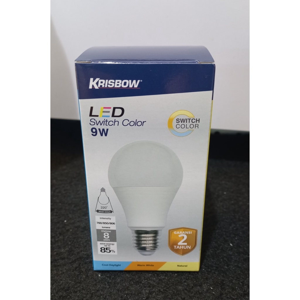 krisbow lampu 3 warna bohlam led 9 watt 7 watt multi colour