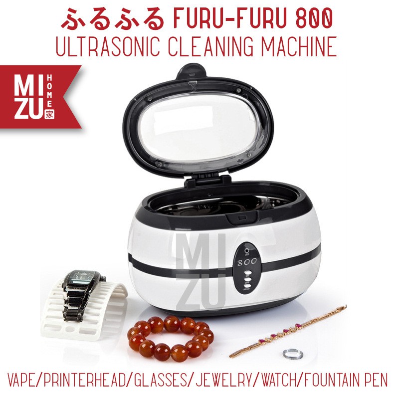 MIZU FURUFURU 800 Pembersih Ultrasonic Cleaner Glasses Jewelry Watch Vape Perhiasan Jam PrinterHead