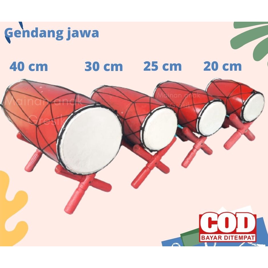 Gendang Rampak Uk. 20 cm Kendang Kecil Mainan Anak