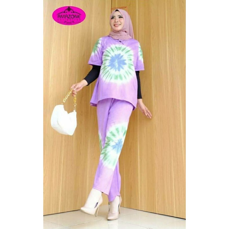 Setelan Tiedye Jumbo Ld 120 cm Bahan Kaos Bisa COD