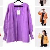 ✽ cardy lengan balon-kardigan rajut wanita ♝