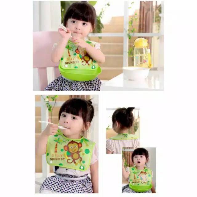 SW - SLABBER WATERPROOF SILICONE anti air celemek makan bayi baby bib silikon