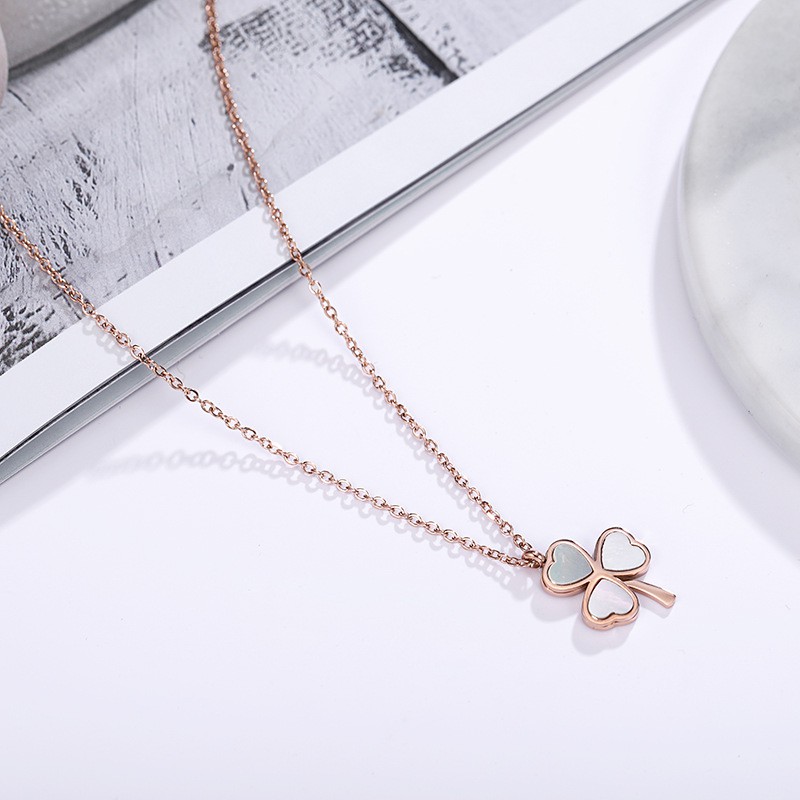 [New] Kalung clover titanium mini korea hadiah wanita cewek 316L anti karat KK159