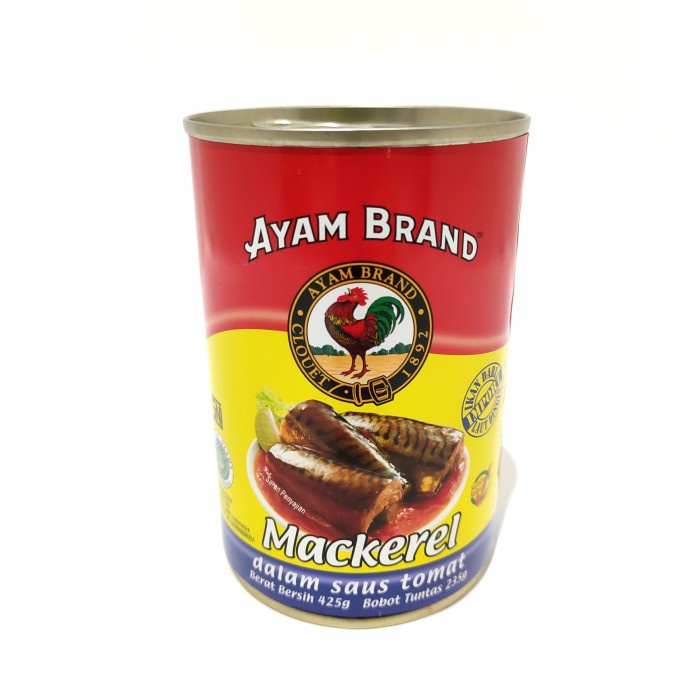 

asa457a Mackerel Ayam Brand 425 Gr Mackerel Tomato Sauce Ikan Sarden Kaleng Xa20X1