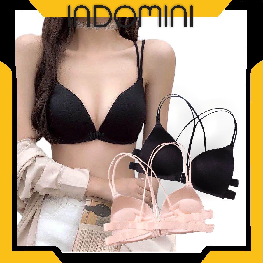 INDOMINI  Bra Model Seamless Tanpa Kawat Seamless Pakaian Dalam Wanita BH Anak Fashion Korea B040