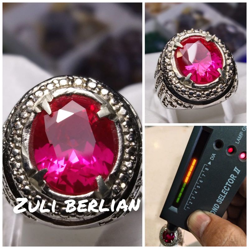 Cincin batu merah siam bangkok cutting