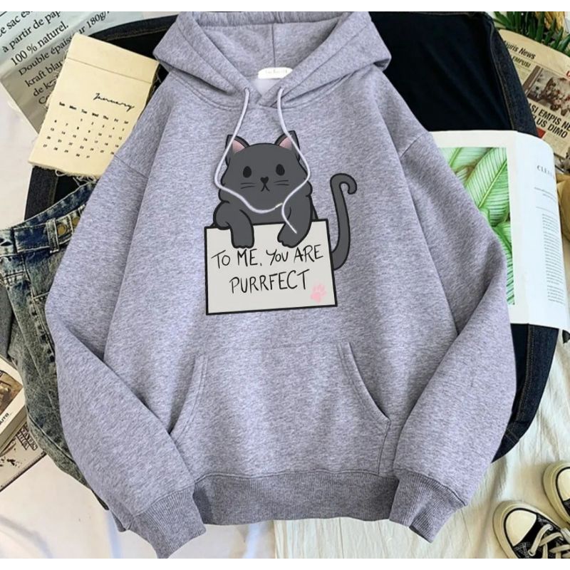 cats hoodie hudie kucing hodie cat cewek wanita terlaris