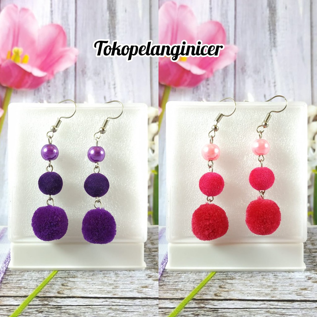 Anting Kekinian fashion  BALPOM (Baldu Pompom )unik By Tokopelanginicer