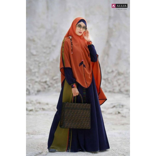 AULIA FASHION GAMIS TERBARU HAWA NAVY LIMITED EDITION