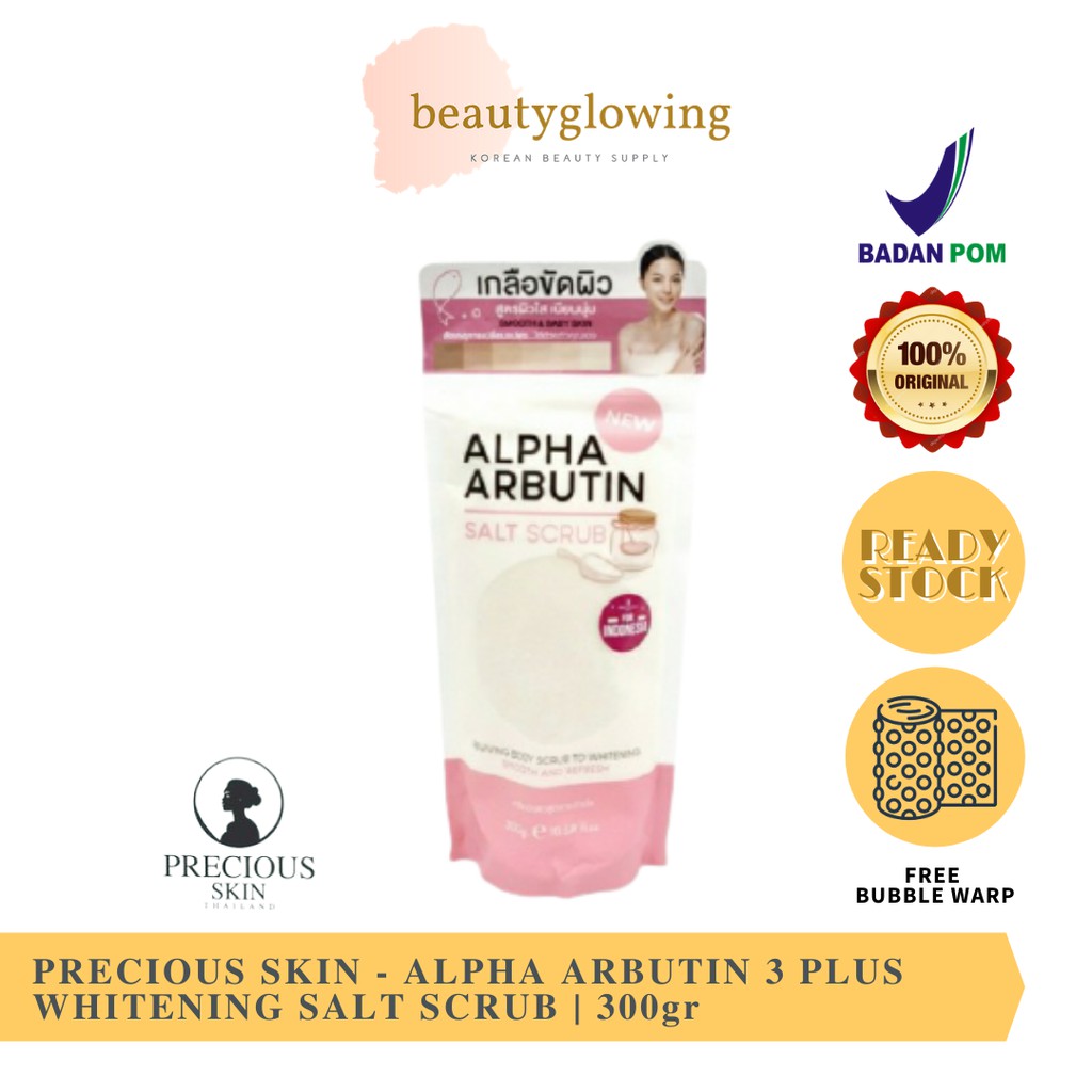 [BPOM] Precious Skin - Alpha Arbutin 3Plus Whitening Body Shower Salt Scrub / Garam Mandi 300GR