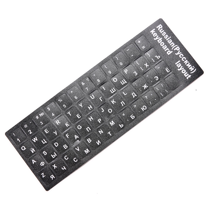 {LUCKID}Russian Standard Computer Keyboard Layout Stickers W/ White &amp; Amp White Letters