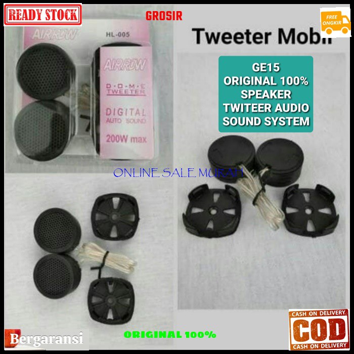 G15 Speaker mini twiter tweeter twitter airrow original 100% audio sound sistem system suround surround piezo super pasif Mobil motor treble karaoke dome airrow digital auto vokal vocal coil booster  Harga 2pcs BISA DI SEGALA JENIS AUDIO  Spesifikasi -Twi