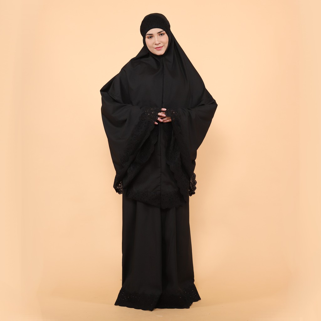 Rozalia Mukena Hitam Katun Premium