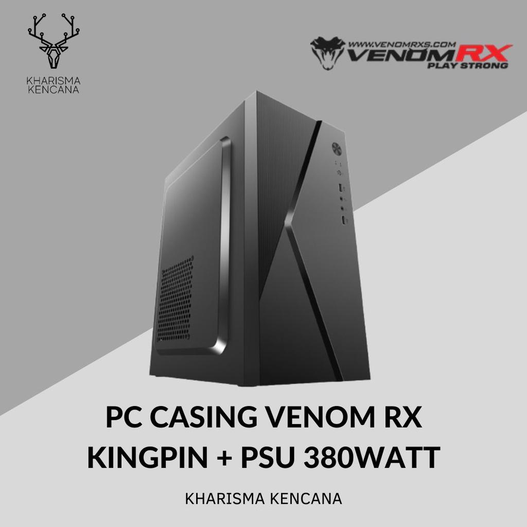 PC CASING VENOM RX KINGPIN + PSU 380WATT