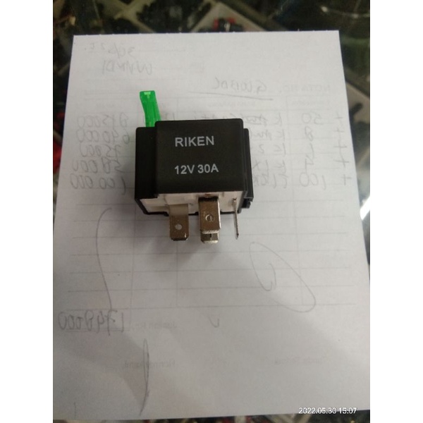 Relay DC 12V 30A + Fuse merek RIKEN riley 5pin