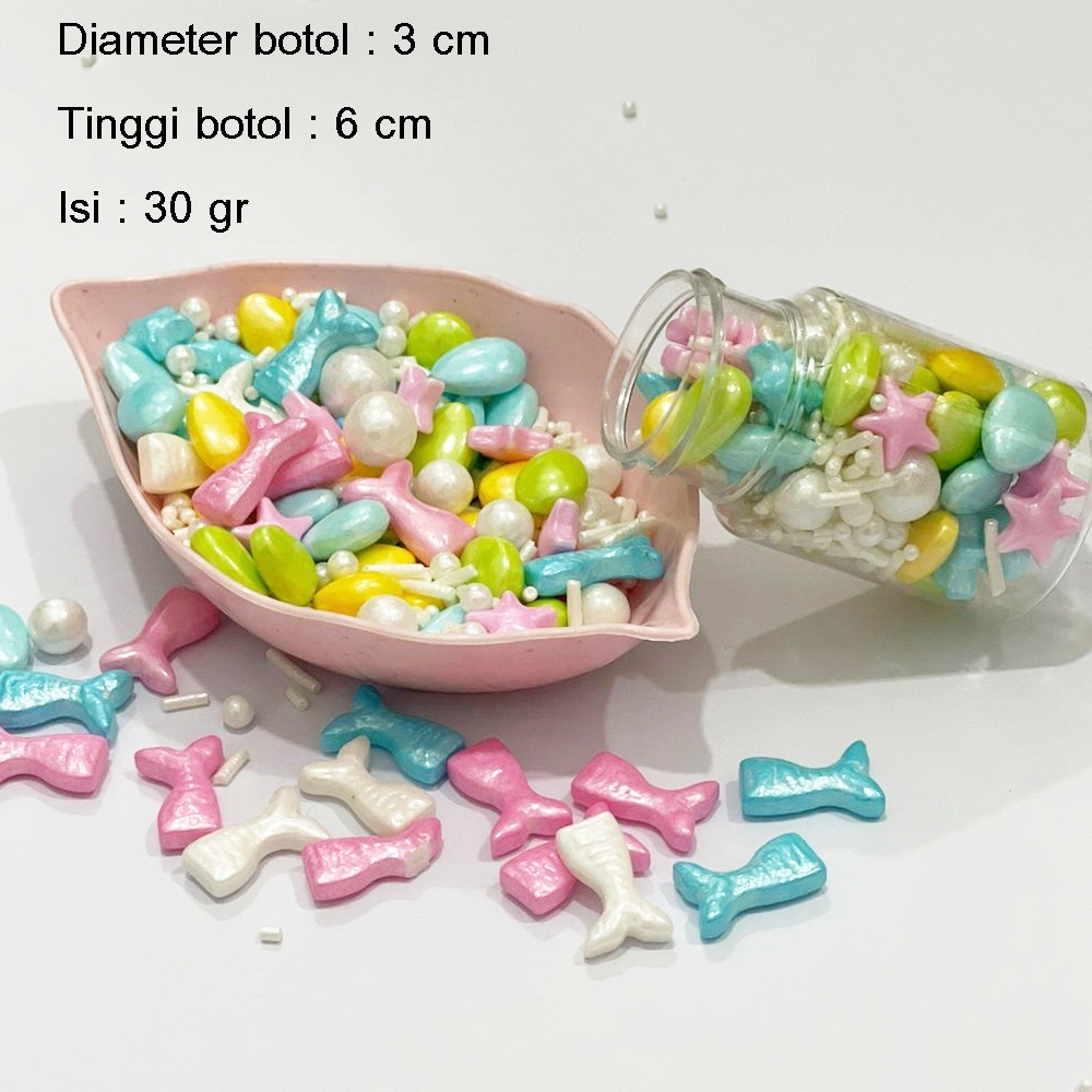 Mutiara Kue Ulang Tahun Topper Sprinkle Mutiara Mermaid Mix