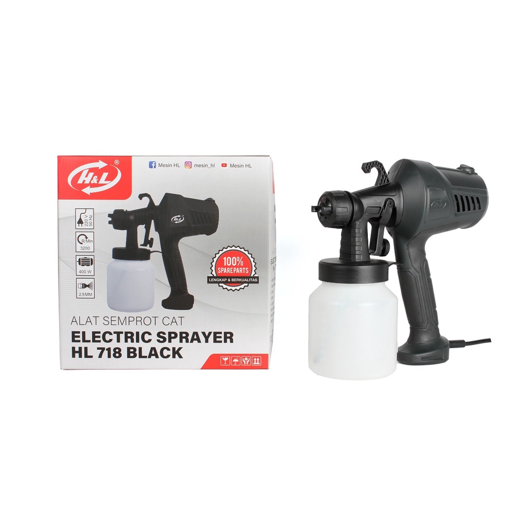 H&amp;L Electric Spray Gun HL718 / Painter Sprayer Listrik HL 718 Sekelas Mollar ESG300