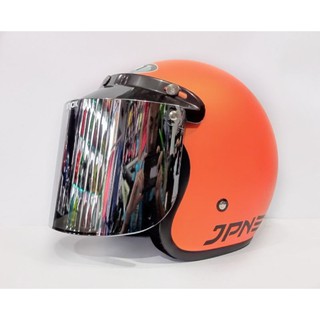 Helm Bogo JPN ARC orange /Oren dof kaca datar flat visor ...