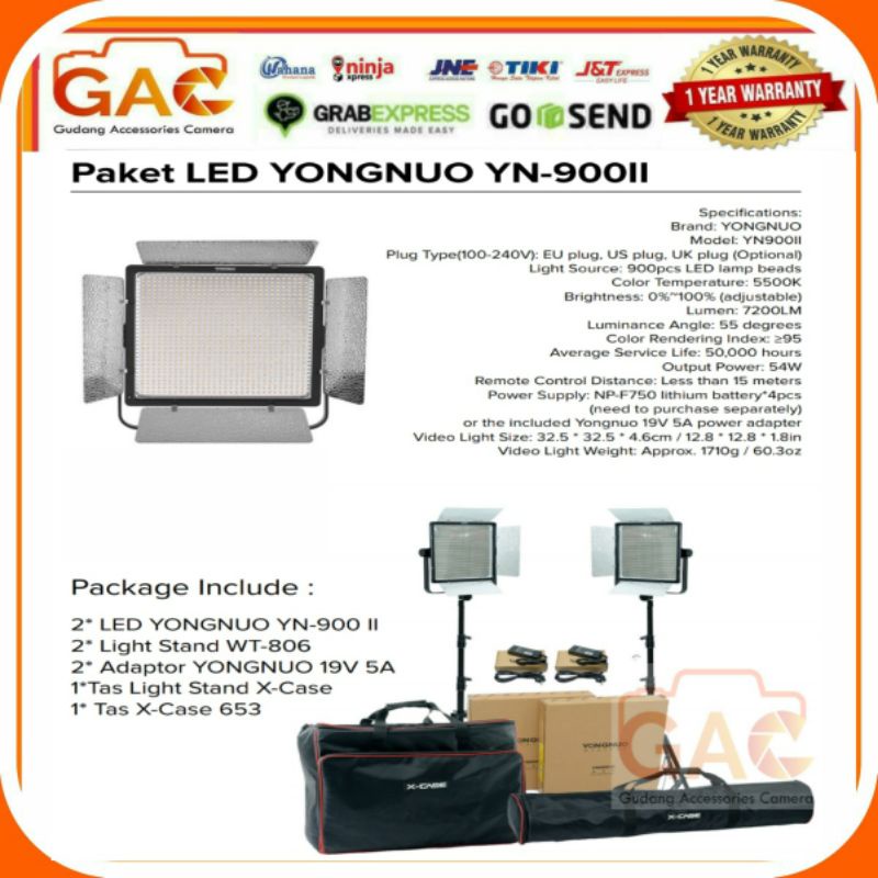 paket GAC LED YONGNUO YN-900II YN900II YN-900 II