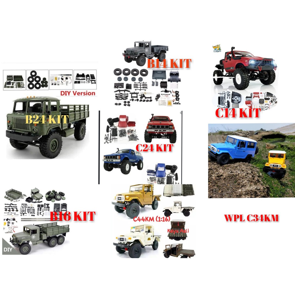 WPL B24KIT B14K C34KM C34 KIT METAL C44 KIT METAL B16 KIT RC DIY Version