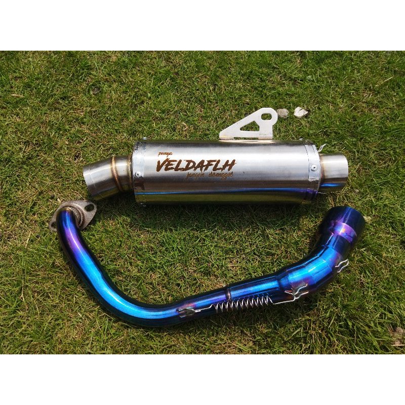 KNALPOT POLOS/LASER NAMA LEHER BLUEMOON (INLET 38/50) BEAT MIO VARIO AEROX SCOOPY NMAX PCX ADV DLL