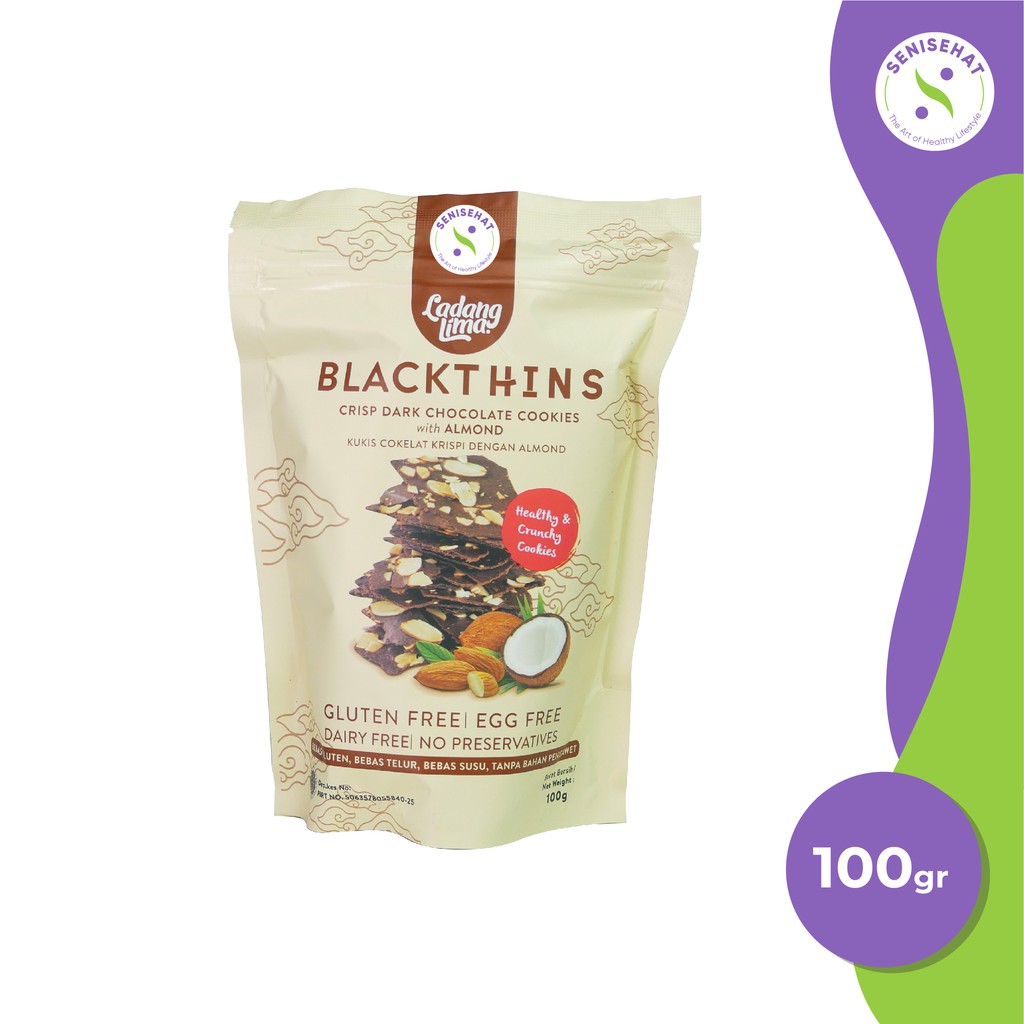 Ladang Lima Blackthins 100gr - Chocolate Cookies - Brownies Crispy
