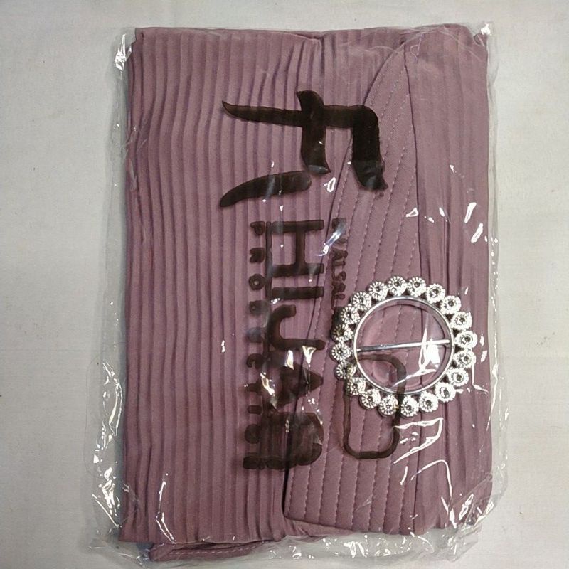 Hijab Instan Bergo Plisket Gotik Gesper Original F1/ Hijab Jersey Plisket/ Jilbab Bergo Pad Plisket-Taro