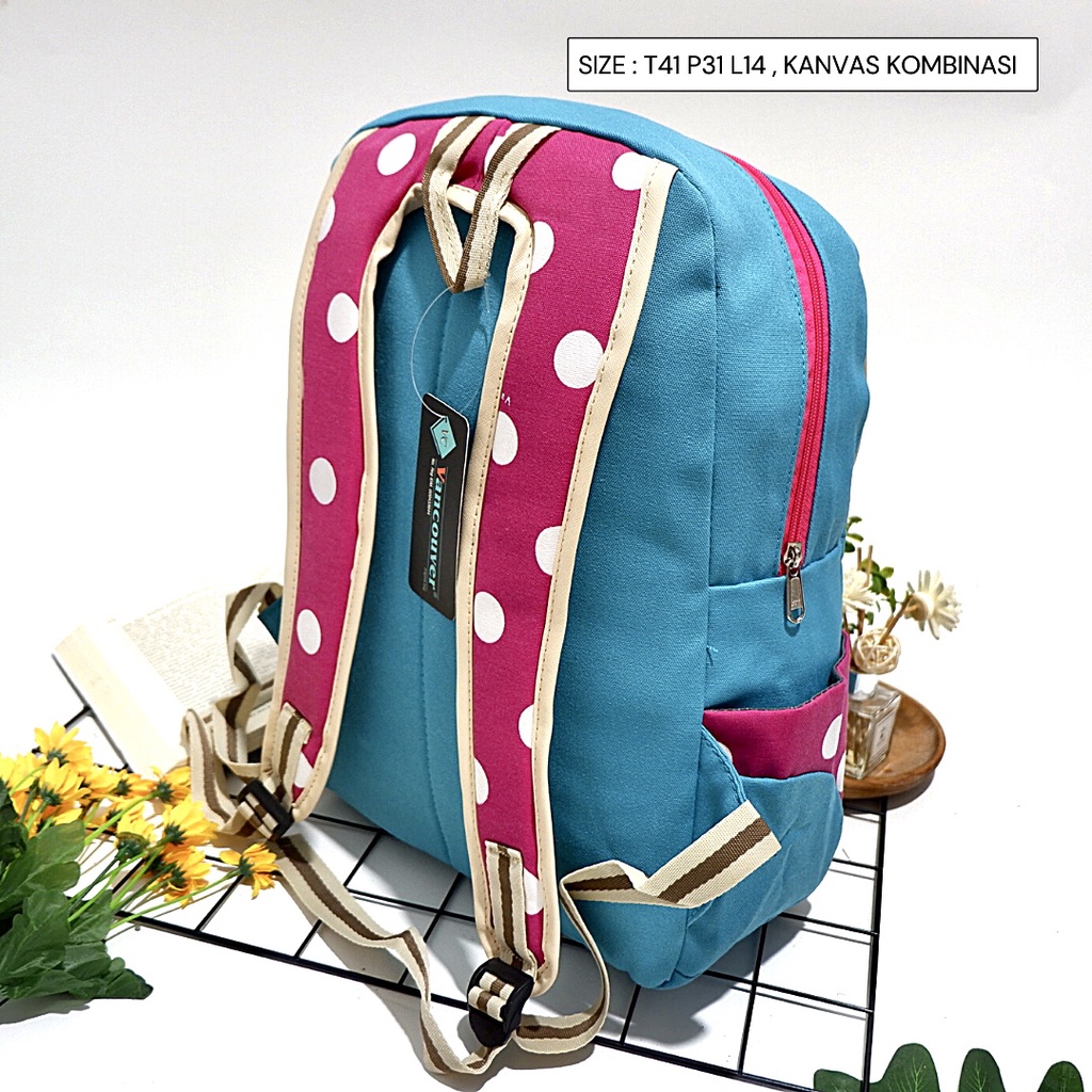 Tas ransel sekolah cewek nevset backpack / tas big capacity / free ongkos kirim murah cod bisa grosir