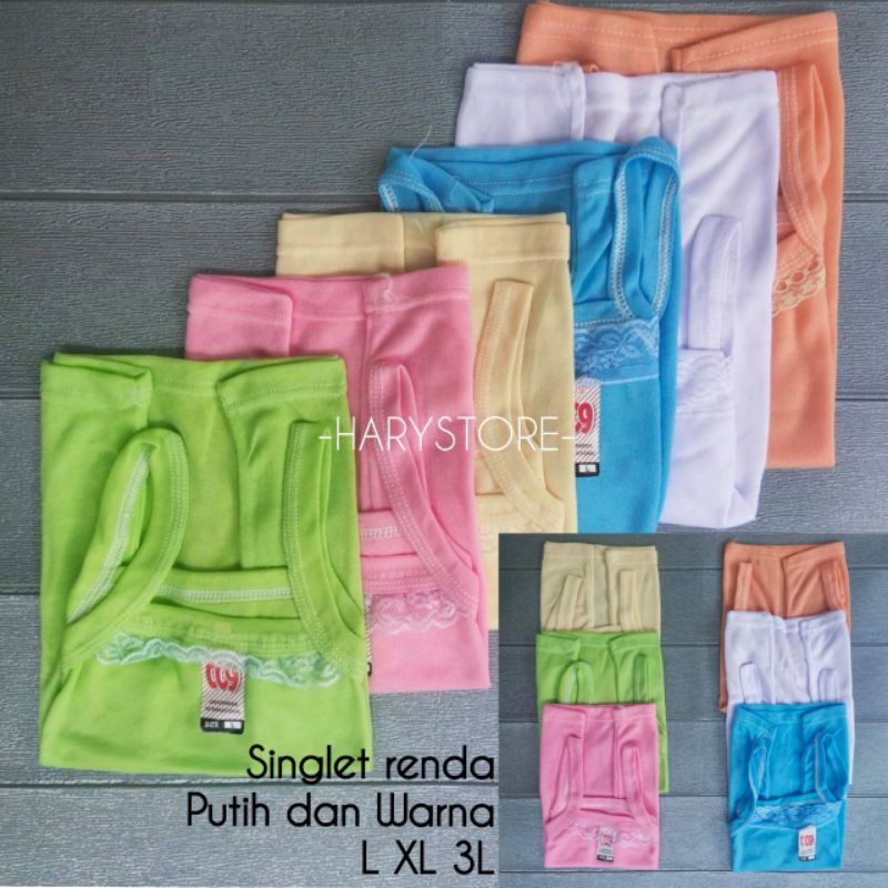 Kaos Singlet 009 Renda anak murah perempuan L XL 3L / Singlet anak cewek murah