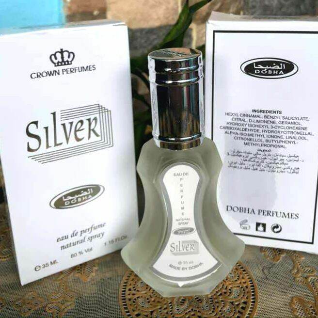 SILVER Parfum DOBHA Spray 35ml EDP Eau De Parfume Natural Spray