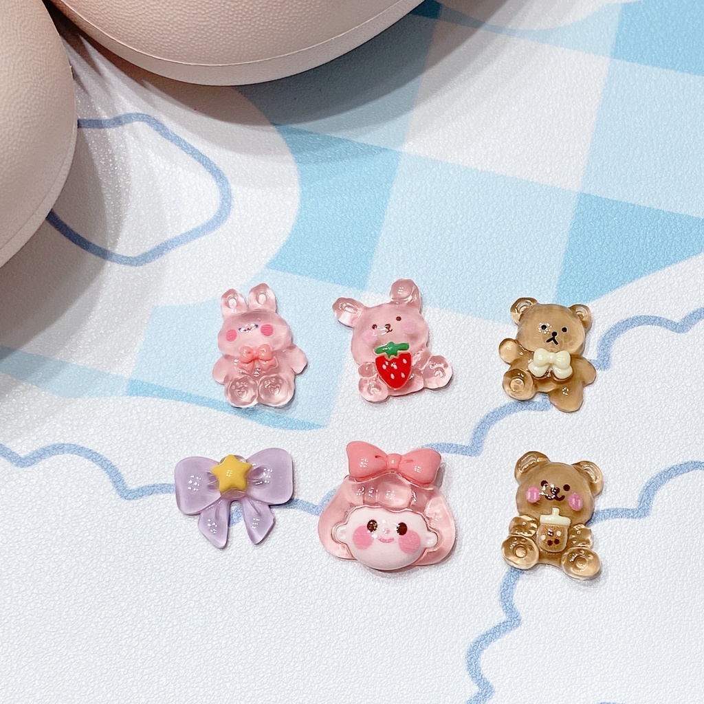 4,5,6pcs Aksesoris Kancing Sepatu / Sandal / Gelang DIY Desain Kartun Croc Charms Jibz