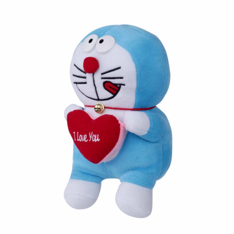 Boneka Doraemon I Love You Biru Berlabel SNI Tinggi 30 cm Bahan Premium | Boneka Cantik Lucu Lembut Ditangan Bahan Velboa Berkualitas