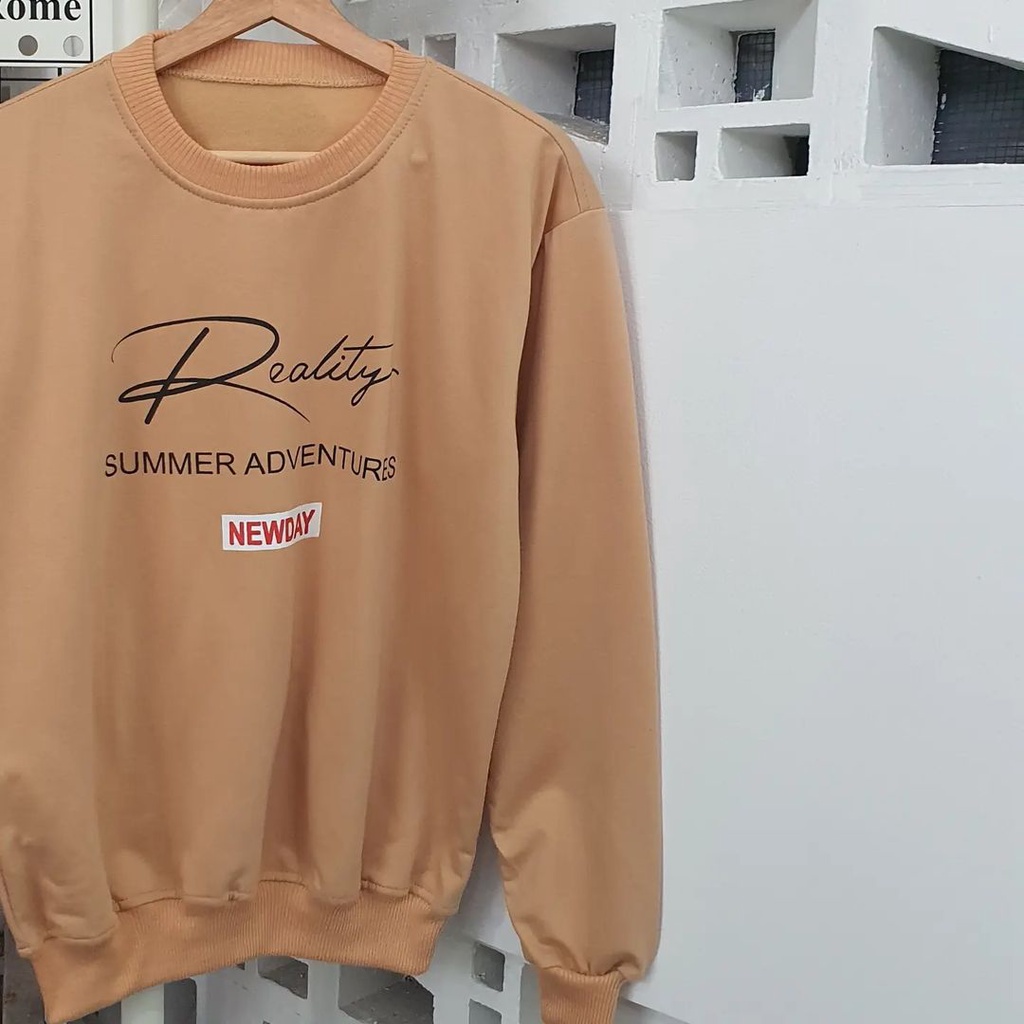 Sweater Crewneck REALITY bisa untuk Couple pria/wanita