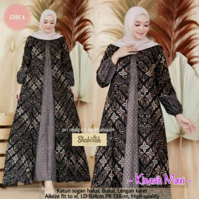 Gamis Cardi Batik Cinta Maxi Kinasih Maxi GAMISBATIK KINASIH MAXI CINTA MAXI ORI BATIKSOLO