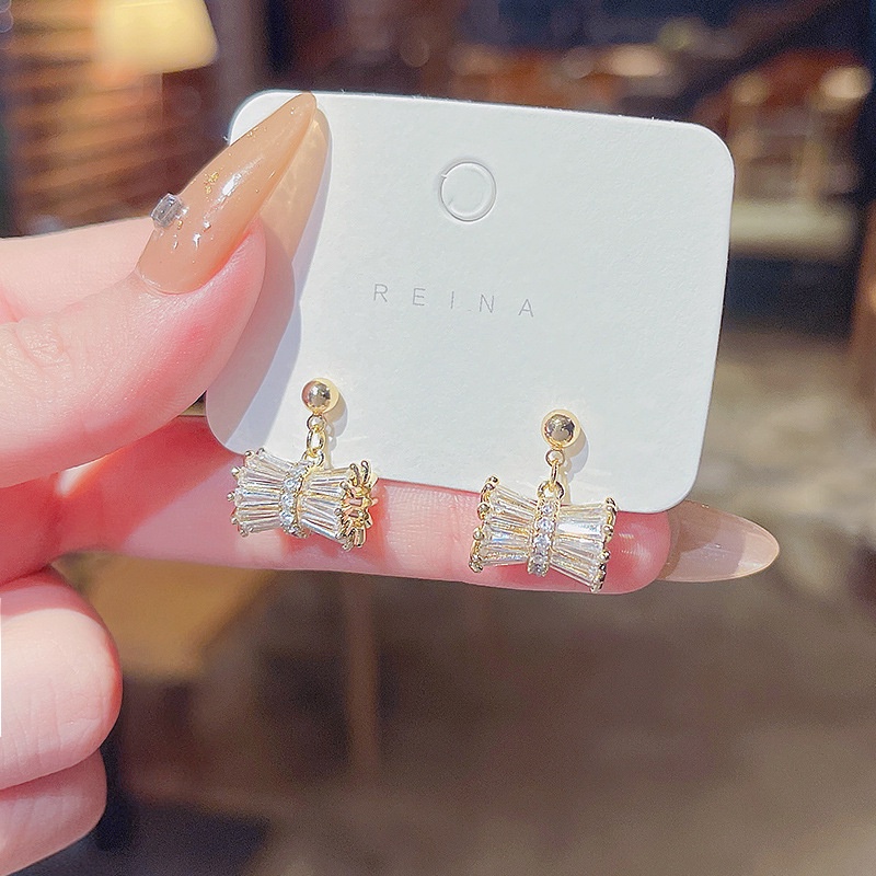 Shuling S925 Silver Needle Lollipop Zircon Earrings Fashion High Sense Drop Earrings